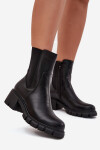 Dámské Botky Na Klocku Eko Kůže Černé Kyra 41
