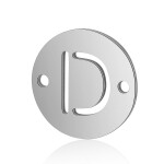 Mezidíl z titanové oceli - placička s písmenem A - Z - 12 x 12 x 0,8 mm - 1 ks Písmena: N