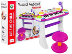 Mamido Dětský elektrický keyboard se stolečkem růžový