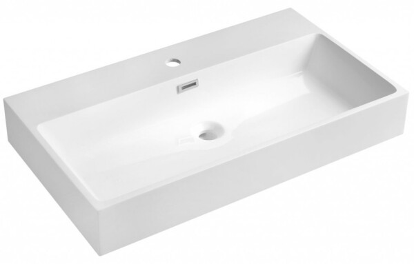 SAPHO - AQUATIC umyvadlo, litý mramor, 80x46cm, bílá AT080