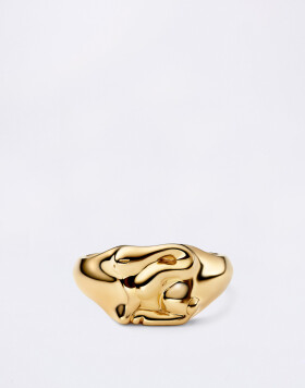 Maria Black Swan Mini Signet Ring Gold Gold 54