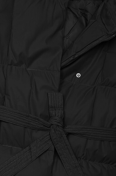 Černá dámská zimní bunda s páskem J Style (5M3227-392) odstíny černé XL (42)