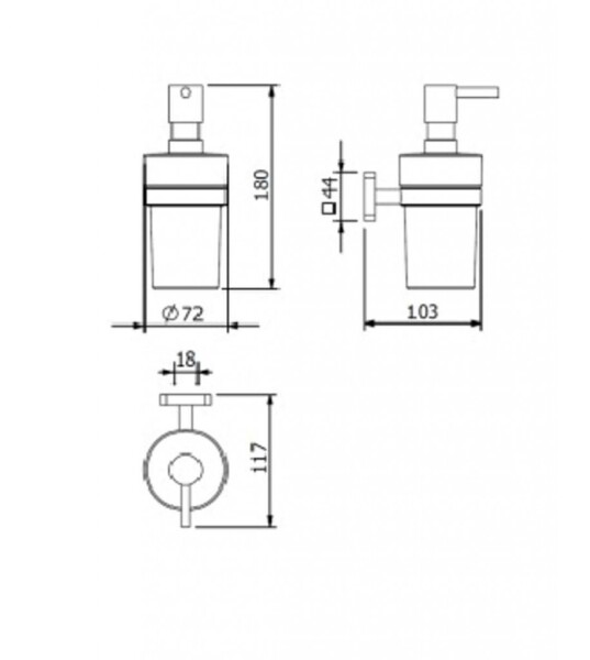KLUDI - Vela S Dávkovač mýdla s držákem, sklo/kartáčované zlato 25976N0