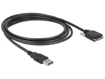Delock Micro-USB - USB-A 1 m černá / Kabel USB 3.0 / křídlové šrouby (83597)
