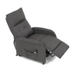 Křeslo polohovací, eletrické, šedá látka.