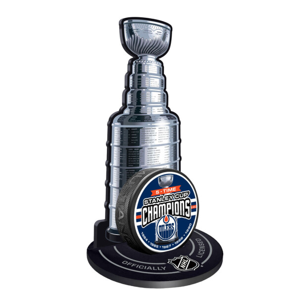 Mustang Puk Edmonton Oilers NHL Stanley Cup Champions Puck Stand