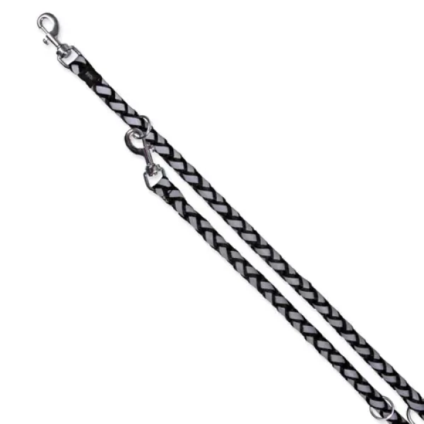 TRIXIE Vodítko reflexní černé S-M / Vodítko pro psy / Přepínací / 2 m / Nylon (G14-13581)