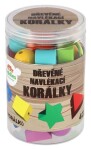Korálky dřevěné barevné navlékací 42 ks