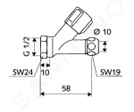 SCHELL - Comfort Šikmý ventil, chrom 059110699