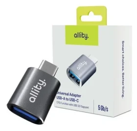 Allity ABA-102 šedá / Adaptér / USB-A - USB-C / 480 Mb/s / 2,4A (GSM195365)