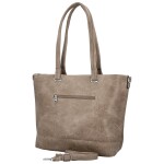 Stylová dámská koženková kabelka na rameno Mileta, khaki