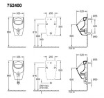 VILLEROY & BOCH - O.novo Odsávací pisoár, 335x560x320 mm, alpská bílá 75240001