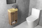 SAPHO - PICCOLINO betonové umývátko 30,8x17cm, baterie vpravo, žlutá mat PK30522
