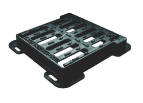 MIDAS Litinová mříž s rámem DN 400 x 400 mm, zatížení do 25 tun , Mondial p6232