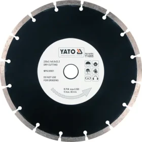 YATO Kotouč diamantový řezný 230x22,2 mm / Suché řezání / Beton, dlažba, zdivo, kámen / Max. 6500 ot/min (YT-6005)