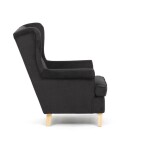 Křeslo ušák, černá látka, AK-388 BK2
