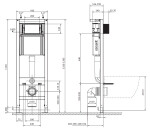 CERSANIT - Set B980 SYSTEM 40 MECH WHB412 PP S.C., tlačítko chrom lesk S701-767