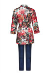 Župan + kalhoty Frida Secret Garden Collection Red-Navy blue