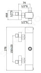 PAFFONI - Level Termostatická baterie s horním i spodním připojením pro sprchu, chrom LEQ269CR