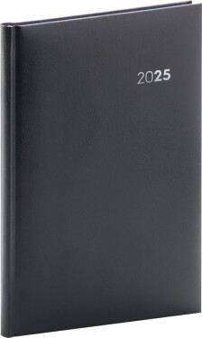 Diář 2025: Balacron - černý, týdenní, 18 × 25 cm