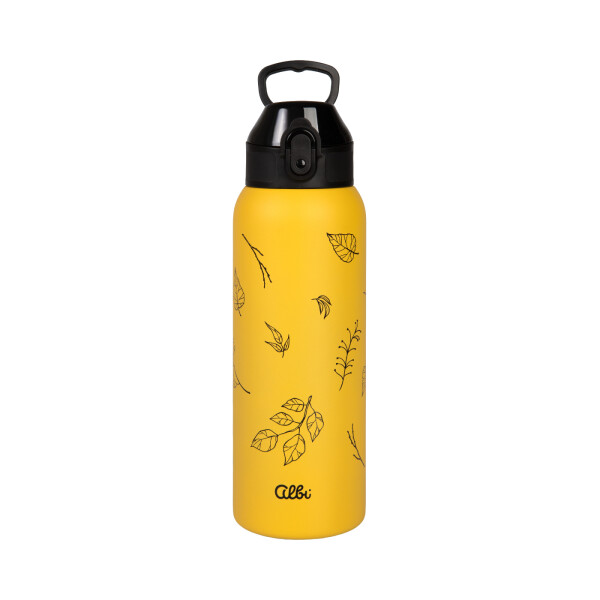 Žlutá termoláhev 680 ml - Listy - Albi