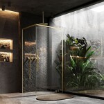 REA - Sprchový kout SOLAR - zlatý Brush 120x90 REA-K9511