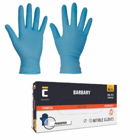 Rukavice jednorázové BARBARY, nitril, pudrované, 144111 S