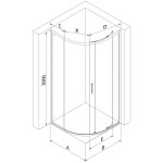 MEXEN - Exo čtvrtkruhový posuvný sprchový kout 90 x 80, transparent, zlato 8131-090-080-50-00
