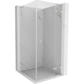 MEXEN/S - Lunar L sprchový kout dveře křídlové pravá 70 x 70, transparent, nikl kartáčovaný 834L-070-070-97-00-P