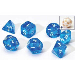 Sada kostek Sirius Dice Translucent - Blue - 7 ks + 1 bonusová