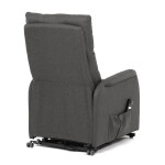 Křeslo polohovací, eletrické, šedá látka.