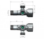 ARCO kombinovaný rohový ventil A-80 se dvěma vývody 1/2"x3/8"x3/8", anticalc CQ4102