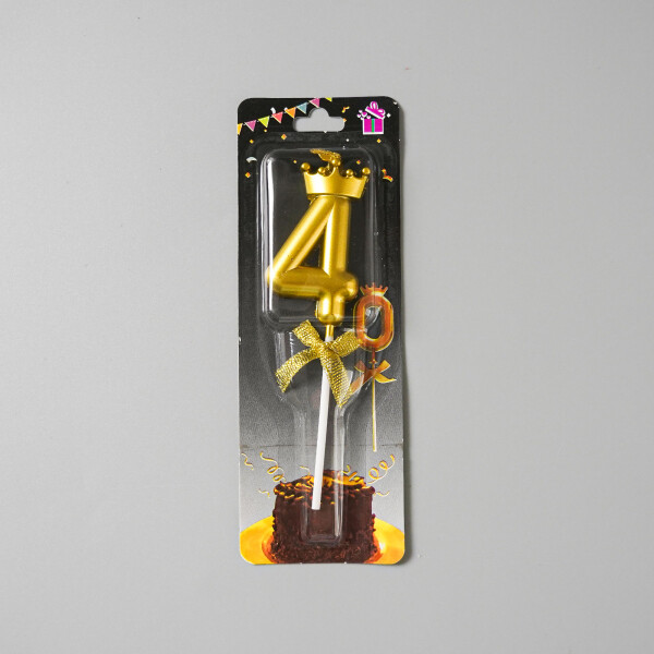 Dortová svíčka s "korunkou" zlatá č.4