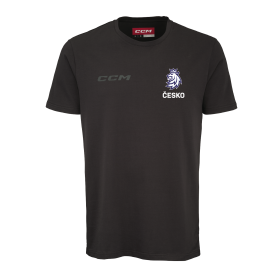 Pánské tričko Český hokej CCM Core Lev Česko Black Velikost: