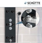 Eisl - Skleněný sprchový panel LANZAROTE, s termostatickou baterií, černý 60029 60029