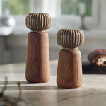 KÄHLER Mlýnek s keramickým strojkem Hammershøi Brown 14 cm, hnědá barva, dřevo, porcelán, keramika