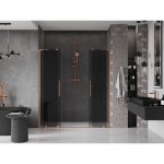MEXEN/S - Velar L Duo posuvné sprchové dveře 170, grafit, měď kartáčovaná 871-170-003-42-65
