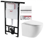 ALCADRAIN Jádromodul - předstěnový instalační systém s bílým/ chrom tlačítkem M1720-1 + WC INVENA LIMNOS WITH SOFT, včetně soft/close sedátka AM102/1120 M1720-1 LI1