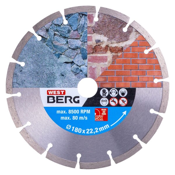 Kotouč diamantový, segmentový, 180mm, 22,2mm, WESTBERG