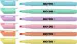 KORES Zvýrazňovač High Liner Pastel / Sada 6 ks / Seříznutý hrot 0,5-3,5 mm (36246)