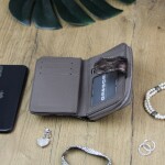 Extravagantní dámská kožená peněženka Cvokl, šedá