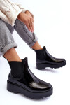 Lakované Kalhoty Boty Na Platformě Big Star MM274395 Černé 37