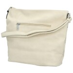 Trendy dámská koženková crossbody kabelka Rebecca, krémová