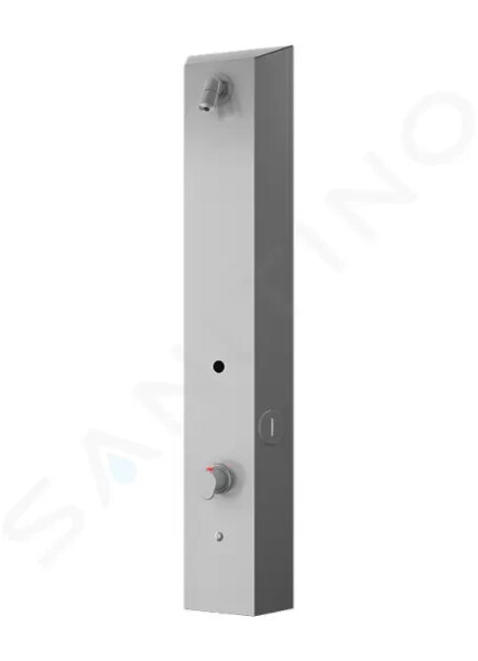 SANELA - Nerezové sprchové panely Nástěnný sprchový panel na mincovní žetony, s termostatem, matný nerez SLZA 29T