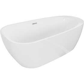 MEXEN/S - Giada volně stojící vana 170 x 90, bílá lesk, sifon a přepad chrom 52741709000-01