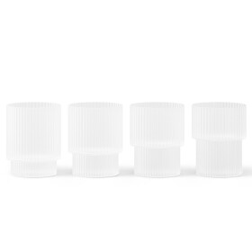 Ferm Living Skleničky Ripple Frosted Small 60 ml – set 4 ks, bílá barva, sklo