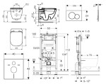 GEBERIT - Duofix Set předstěnové instalace, klozetu Tesi a sedátka softclose, tlačítko Sigma01, lesklý chrom SANI11CD1109