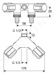 SCHELL - Comfort Vedlejší připojovací dvojventil, chrom 033680699