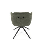 Židle jídelní a konferenční, zelená látka, černé kovové nohy, otočný mechanismus