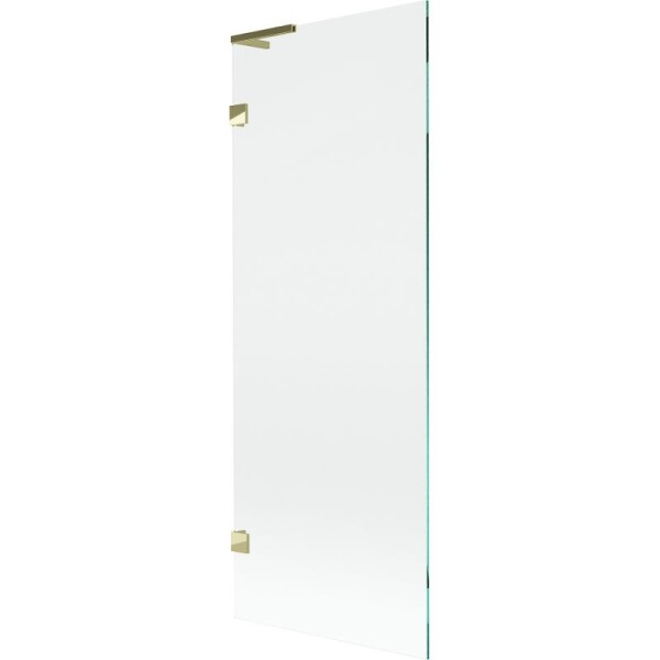 MEXEN/S - Lunar L vanová zástěna FIX 70 x 150, transparent, zlatá 897L-070-000-50-00